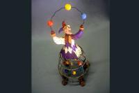 Paper Mache Jester Harlequin Cage Sculpture