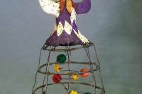 Paper Mache Jester Harlequin Cage Sculpture