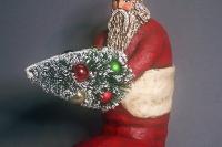 Paper Mache Santa Claus In A Rolling Boot