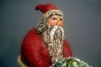 Paper Mache Santa Claus In A Rolling Boot