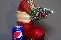 Paper Mache Santa Claus In A Rolling Boot